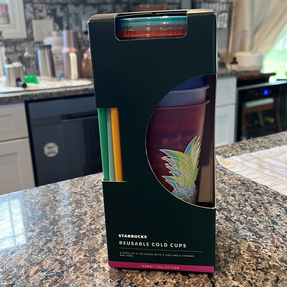 NWT Starbucks Hawaii Collection Cold Cups Pack of 5